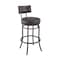 Armen Living Rees Swivel Counter or Bar Stool in Mocha Finish with Brown Faux Leather 840254333635 - alternate 1